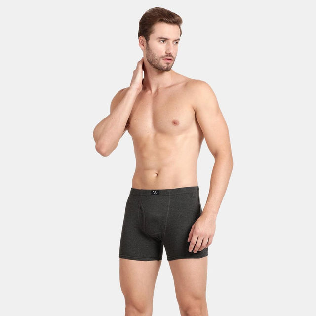 Pepe Jeans Cotton Men's Trunks - S | Sweat-resistant | Solid | Charcoal Melange