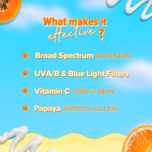 Aqualogica Glow+ Dewy Sunscreen SPF 50+ PA++++ with Anti Pollution Factor (APF) | Papaya & Vitamin C