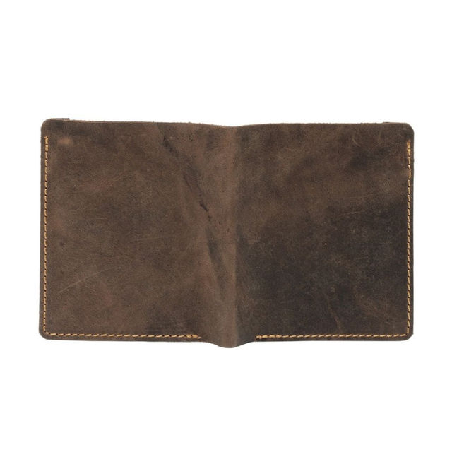 Teakwood Men's Solid Genuine Leather Bi-Fold Wallet | Brown - One Size
