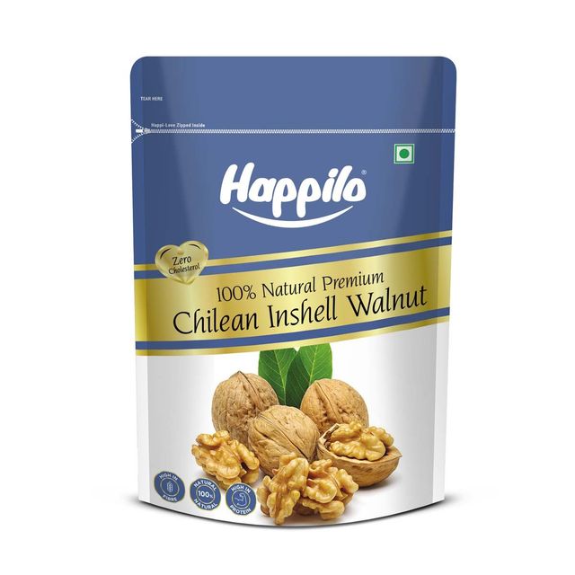 Happilo Premium 100% Natural Chilean Inshell Walnut Kernels Value Pack