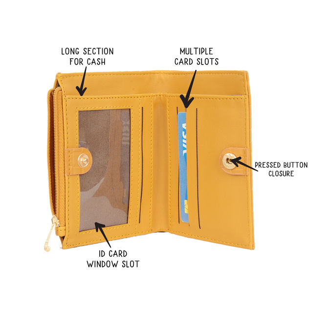 Baggit India Pvt Ltd | Women Small Yellow Two Fold Wallet