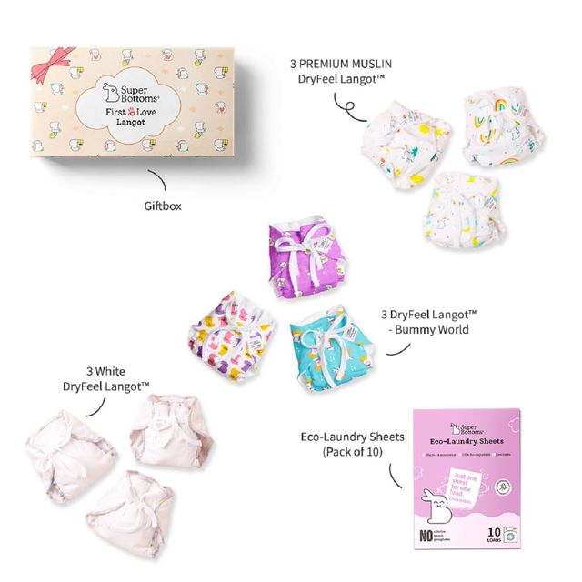 SuperBottoms Dry Feel Langot Gift Box for 0-9M | First Love Baby Bliss Box For 0-9M