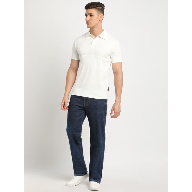 The Bear House Men Slim Fit Solid Polo T-shirt - Mureas | White | L
