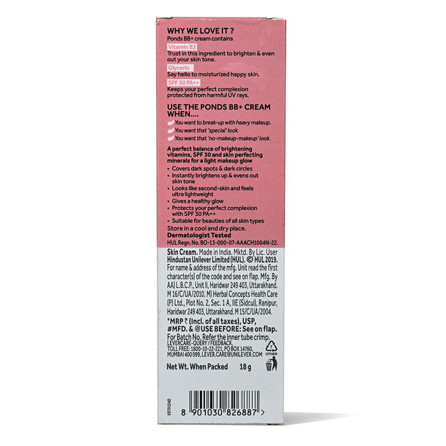 Pond's BB+ Cream Instant Spot Coverage + Light Make-up Glow Ivory