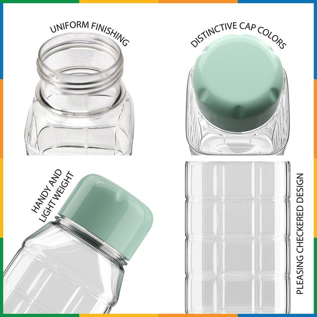 Kolorr Chess Bottle 700 ml Clear - Green Cap for Home | Fridge | Office | Gym | Yoga | School