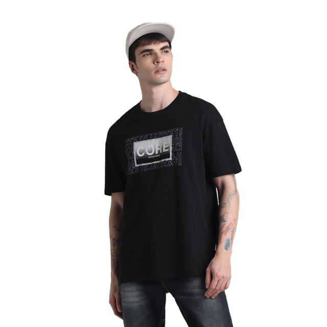 JACK & JONES Men's Boxy fit T-shirt | Black - L