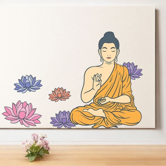 Wollzo 90 cm Buddha Removable Sticker