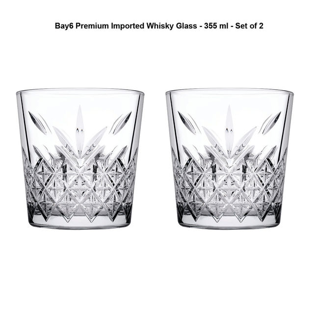BAY6 Imported Whisky Glass Set - 355 ml - (2pc)