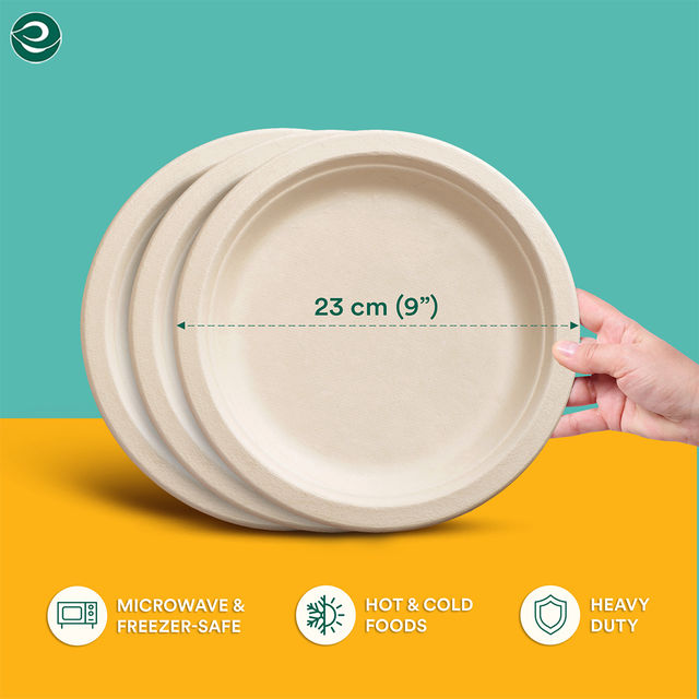 Eco Soul 9 Inch Round | 10 Count | Disposable Plate