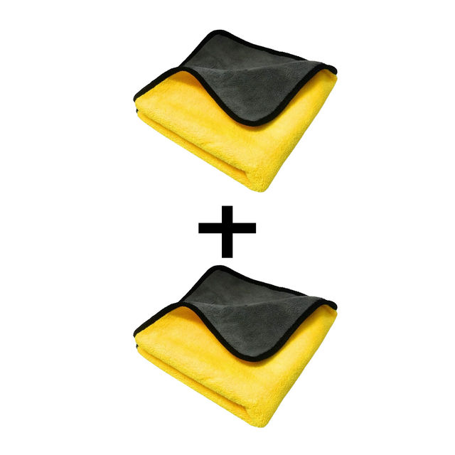 Involve Microfiber Car Cleaning Cloth - 600 GSM | Super Absorbent Towel for Cars & Bikes 1 pc X 2 Combo