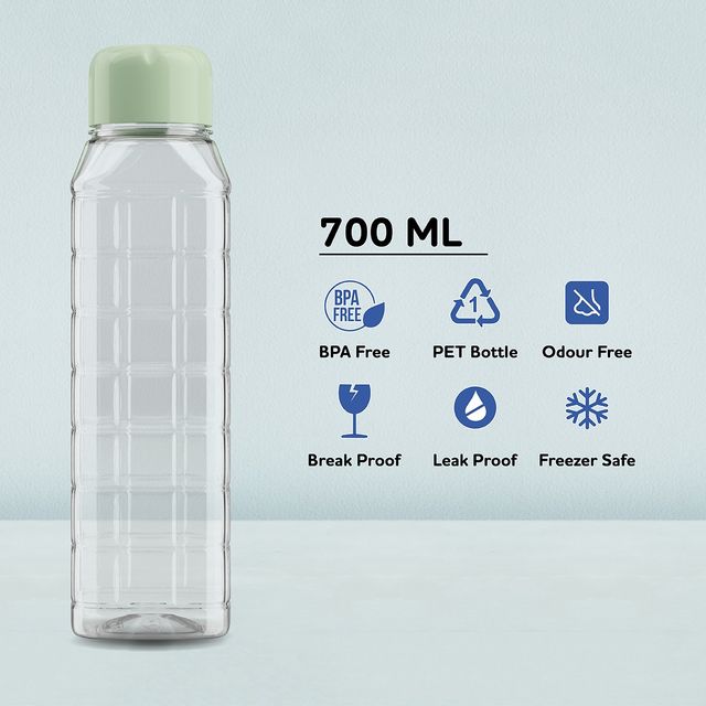 Kolorr Chess Bottle 700 ml Clear - Green Cap for Home | Fridge | Office | Gym | Yoga | School