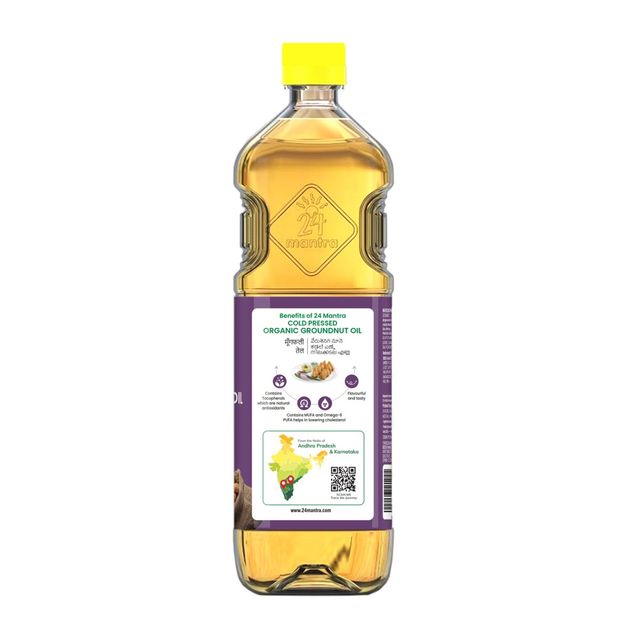 24 Mantra Organic Groundnut Oil Cold Pressed | Bottle