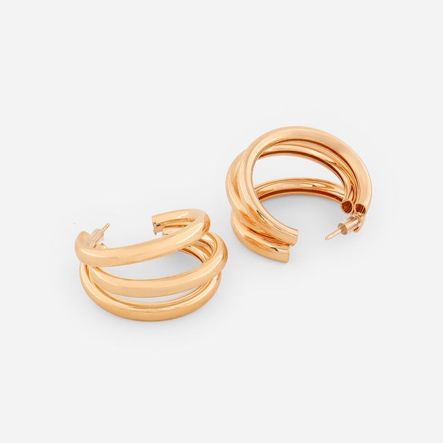 Toniq Women Hoop Earrings Gold-One Size