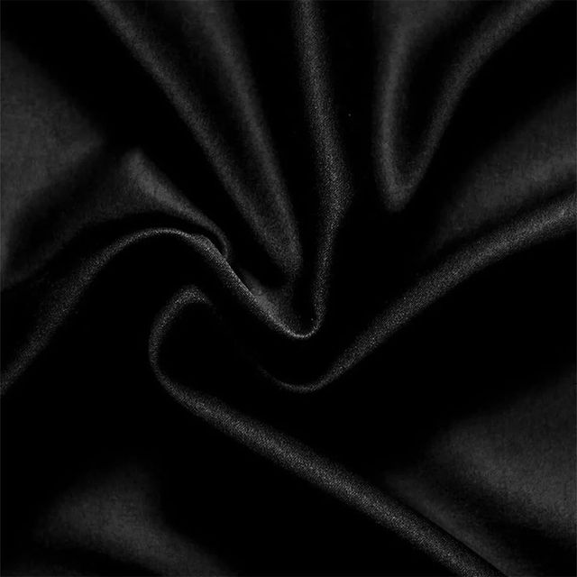 Stoa Paris Midnight Black Flat Bedsheet Set - Double - 2 Pillow Covers