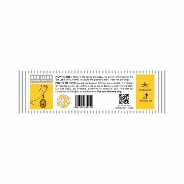 Slickfix Earlobe Support Patches Earlobe Support For Earrings Earlobe Support Patches Transparent (Pack Of 36)