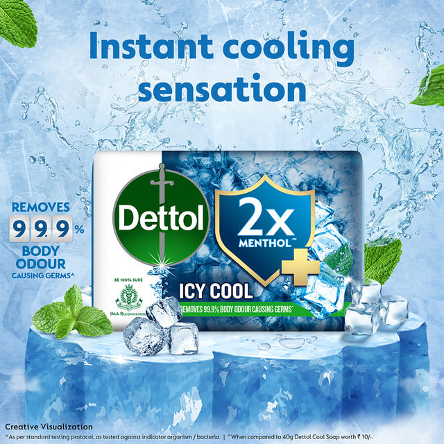 Dettol Icy Cool Bathing Soap Bar With 2x Menthol