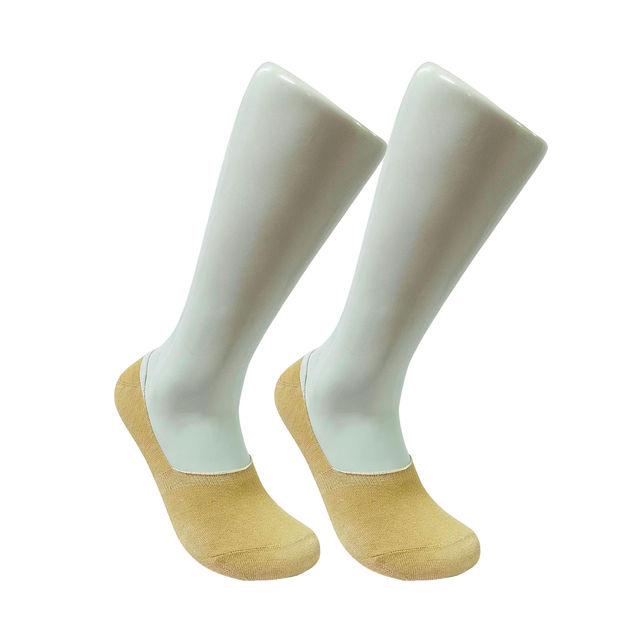 Royal Mart Unisex Solid Cotton Blend No Show Socks | Cream - Free Size