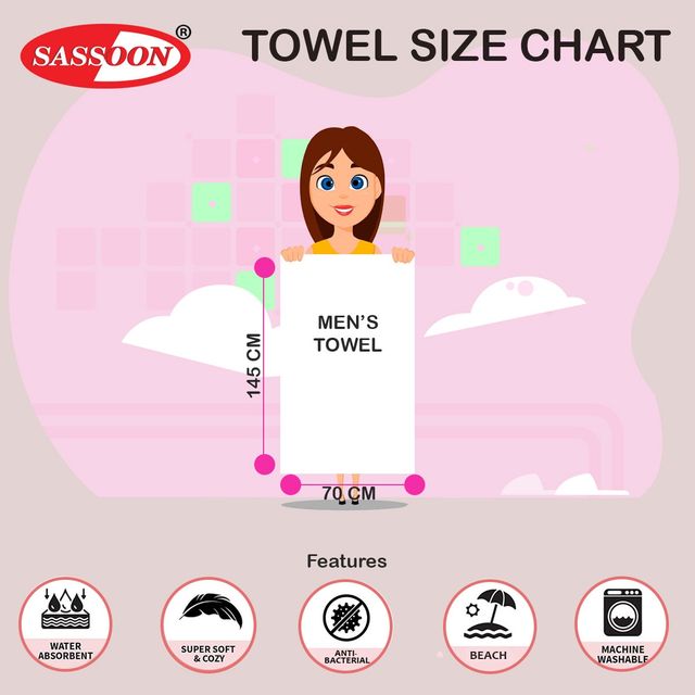 Sassoon Microfiber Large Bath Towel | Green | 70 x 145 cm