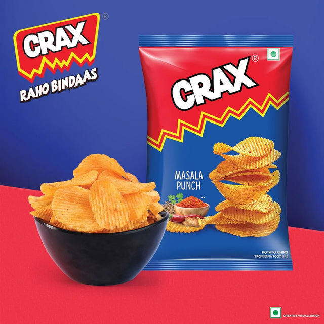 Crax Curls Chatpata Masala Crisps 82.0 Gram(82gms) & Crax Masala Punch Potato Chips 95.0 Gram(95gms) Combo