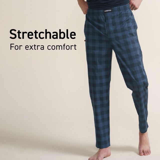 Damensch Men's Cotton Tapered Fit Pyjama| Navy | XL
