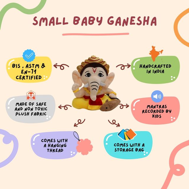 Panda's Box Mantra Chanting Baby Ganesha | Small - 20 cm