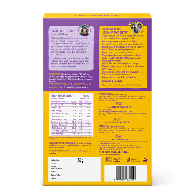 Yoga Bar Pancake Mix | Chocolate | Zero Maida | No Added Preservatives | Breakfast With Jowar-Oats