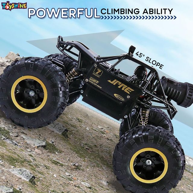 Toyshine 1:16 Scale 2.4Ghz Rechargeable Remote Control 4Wd Alloy Off Road Rock Crawler | Black