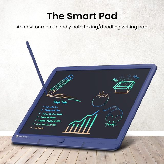 Portronics Ruffpad 15M 15 Inch Re-Writable Multicolor Lcd Writing Pad