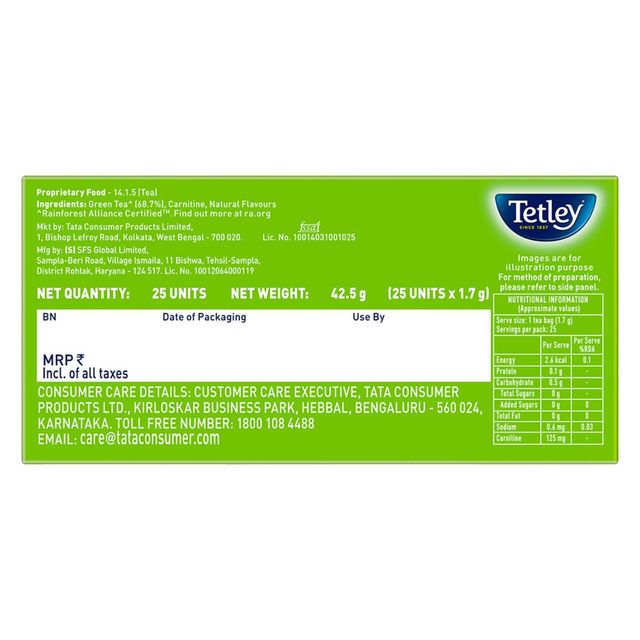 Tetley Slim Care - Ginger | Mint | Lemon Green Tea