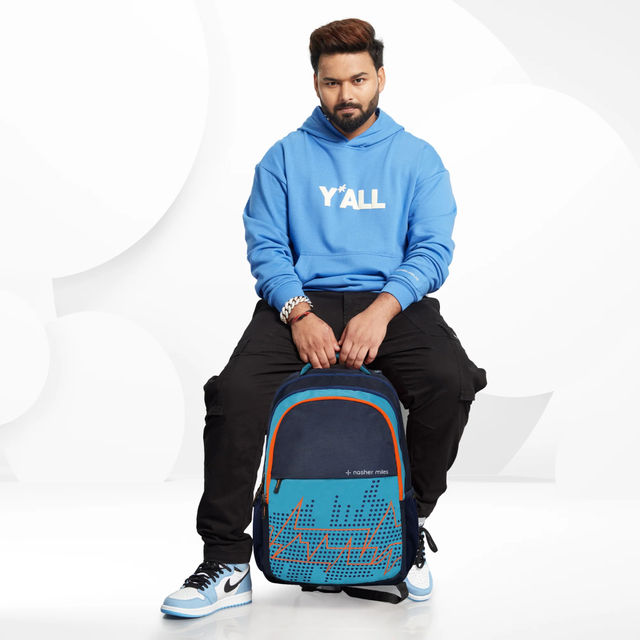 Nasher Miles Pulse Backpack- Unisex- 3 Compartment Casual College Bag- Cyan - 45L