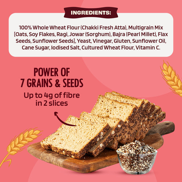 The Health Factory Zero Maida Multigrain Bread | Clean Label - Not Brown