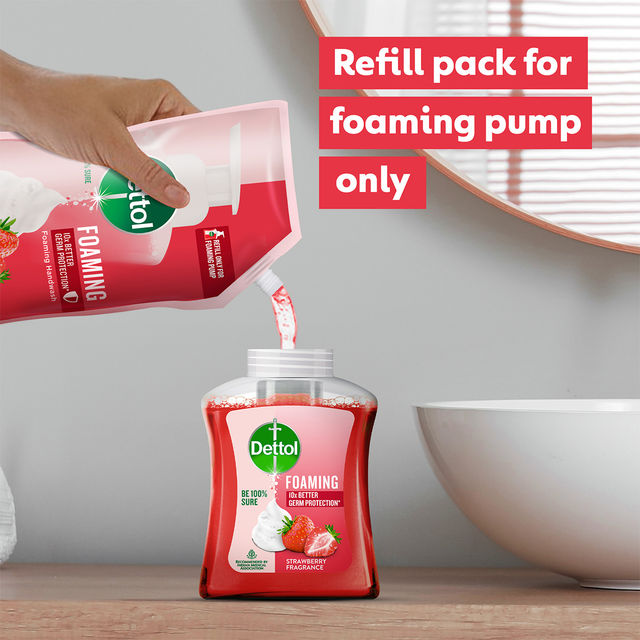 Dettol Strawberry Foaming Hand Wash | Pump and Refill Combo