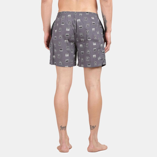 Pepe Jeans Men's Abstract Cotton Boxers | Dark Grey - S