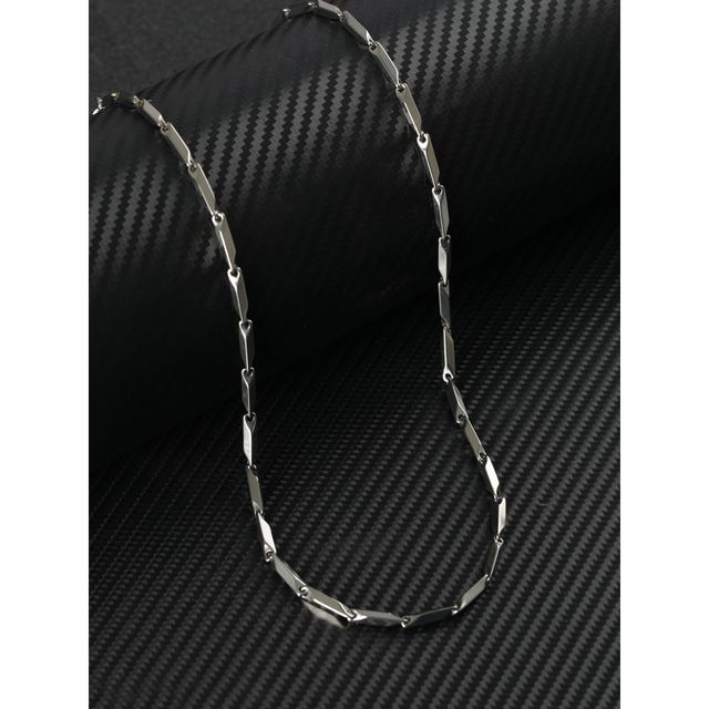 Priyaasi Twisted Cuboids Silver-Plated Link Chain For Men (Bd-Ch-10009)