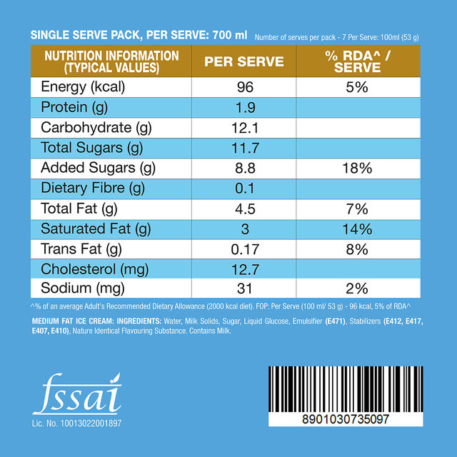 The Select Aisle Dark Chocolate Chips(150gms) & Kwality Wall'S Shameless Vanillaâ Tub(700ml) Combo
