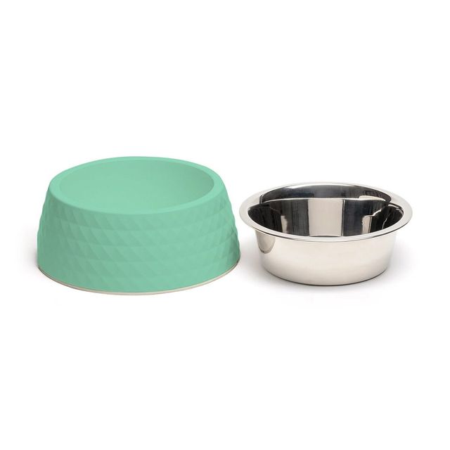 Zigly Lifestyle Retro Pyramid Dog Bowl - Sage (L)