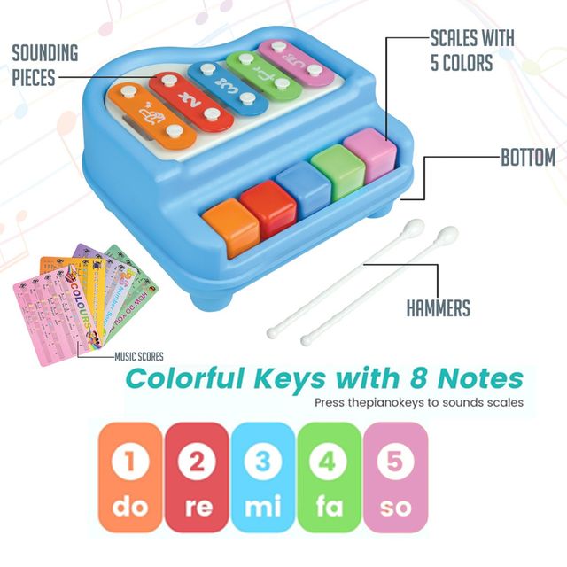 Itoys Xylophone-5 Keys(Colour May Vary)