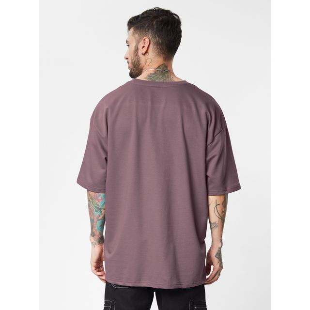 The Souled Store Women's Solids Pale Purple Oversized T-shirt | Purple - L