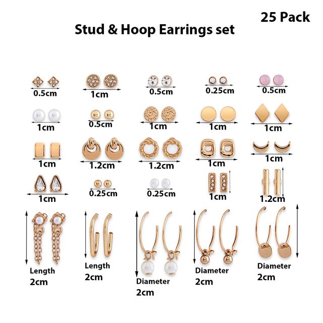 Toniq Women Set Earrings Gold-One Size