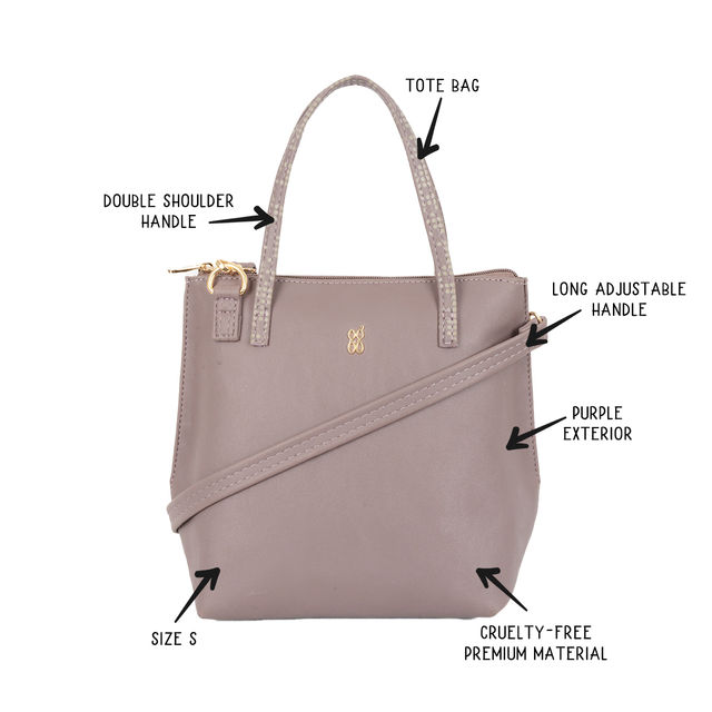 Baggit Women Kinal 3t5 Tote Bag | Lilac Chalk