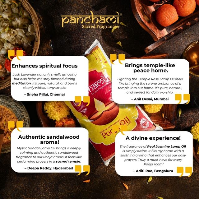 Panchami Sacred Fragrances Lamp Oil | Set Of 4 - Assorted