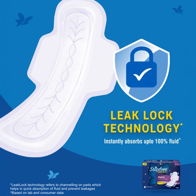Stayfree Secure Nights Sanitary Pads - XXL 6 pc Combo