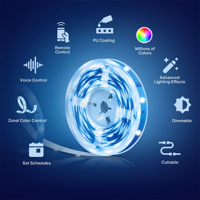 TP-Link Tapo L920-5 Smart Wi-Fi Light Strip 16million RGBIC, Works with Alexa & Google Multicolor