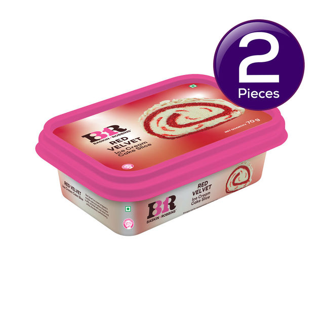 Baskin Robbins Red Velvet Ice Cream Roll Cake Slice 70 g Combo