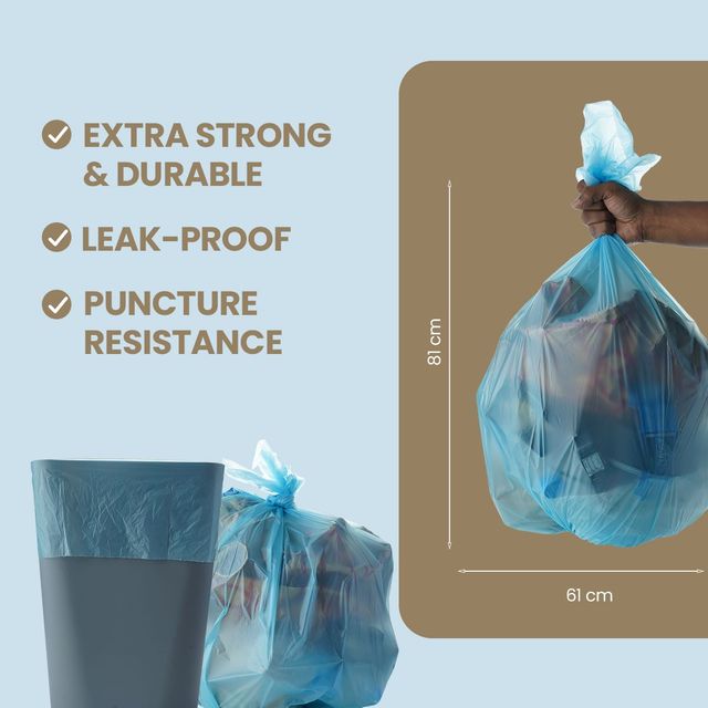 BAY6 Compostable Garbage Bags Roll - Large - 24 x 32 Inch - Blue