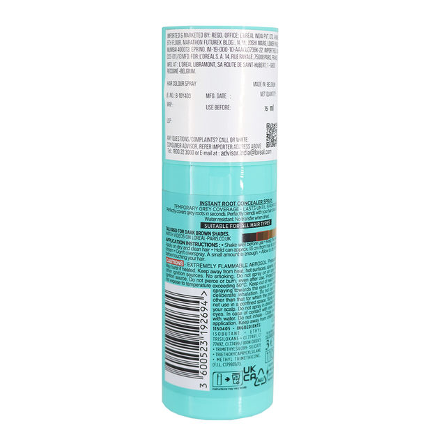L'Oreal Paris Magic Retouch Root Touch Up Hair Colour Spray, 2 Dark Brown