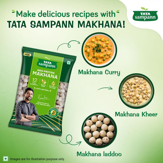 Tata Sampann High Protein Makhana (Foxnut) | Phool Makhana for Prasadam - 100% Natural and Fat Free