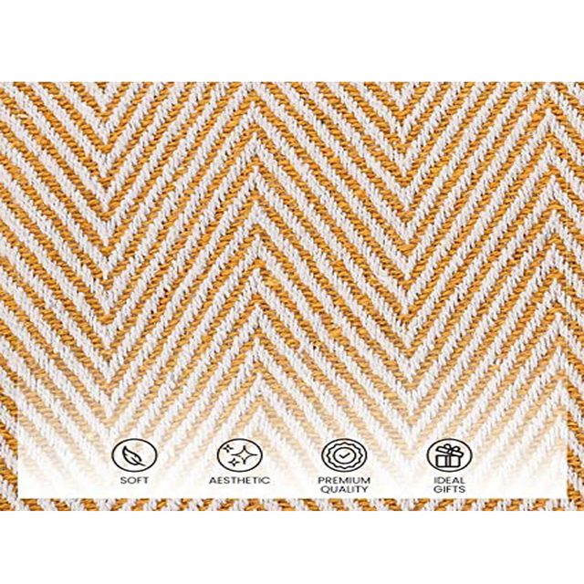 Sashaa World Spring-Hued Chevron Throw- Yellow
