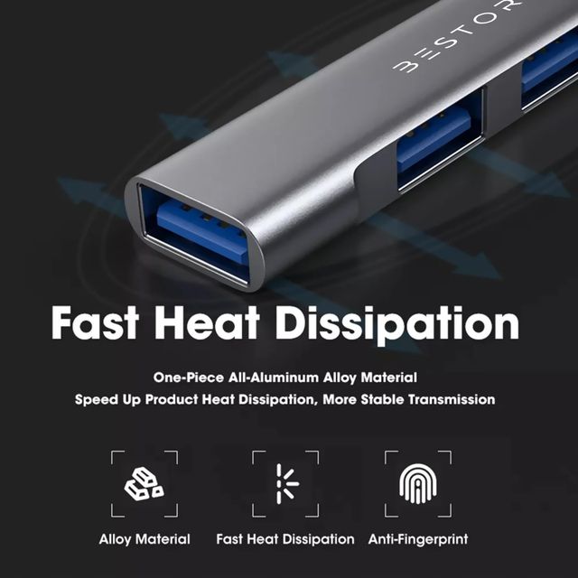 Bestor 4-in-1 USB-C Hub for MacBook Pro-Air with Fast Data Transfer