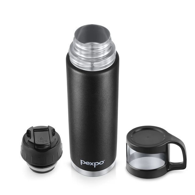 Pexpo Vacuum Insulated Water Bottle With Jute-Bag 24 Hrs Hot And Cold Fererro Flask - 1 L